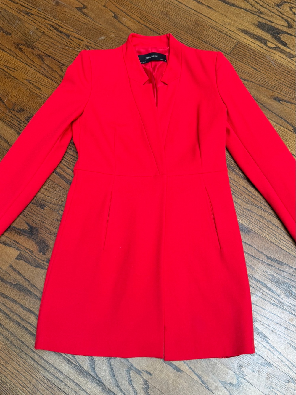 Zara Bright Red Long Sleeve 3/4 coat